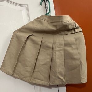 French toast pleated khaki uniform skirt: